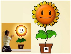 happy sunflower wall lamp